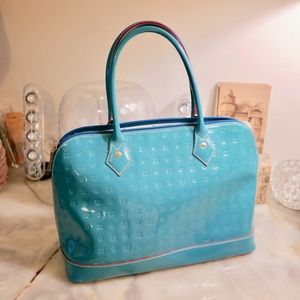 ARCADIA 'Forever' Turquoise Patent Leather Handbag